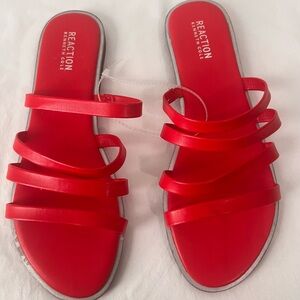 Reaction Kenneth Cole Red Women’s Sandals Modern Minimalist Design, Size 10 New